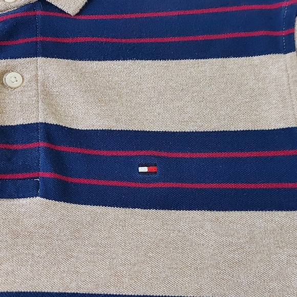 Tommy Hilfiger 👌 Classic Fit Stripped Polo Medium - Picture 6 of 13
